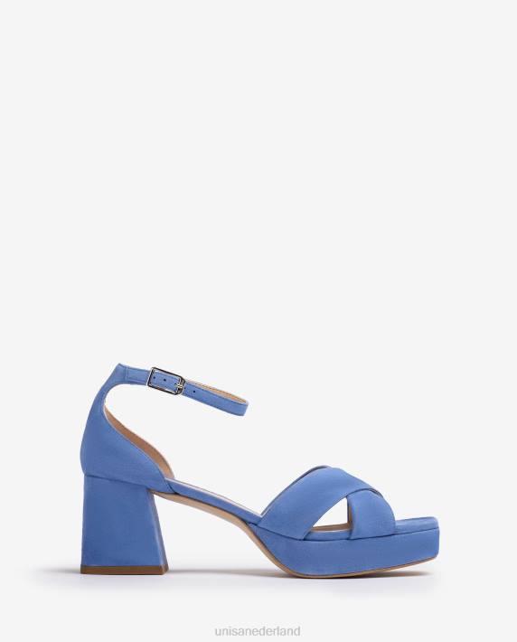 Unisa 02B0218 sandaal met hak en plateauzool vrouwen blauw