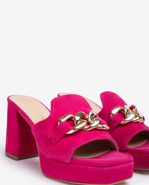 Unisa 02B0221 suède sandaal met ketting vrouwen roze