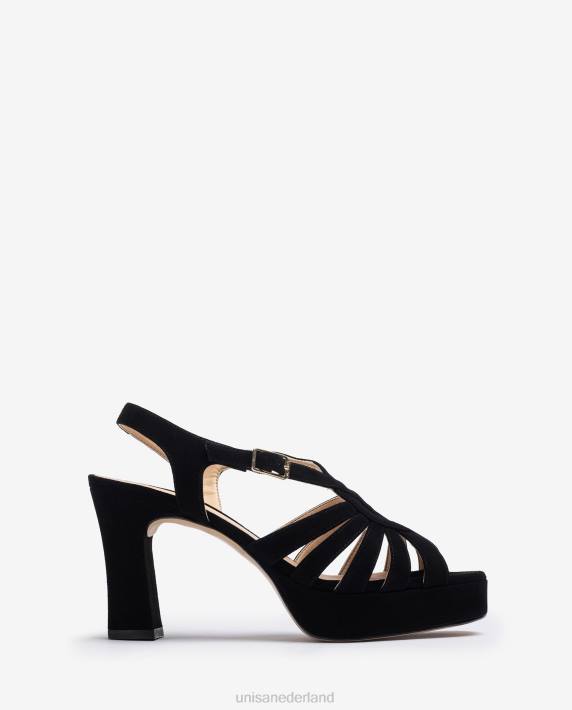 Unisa 02B0232 suède sandaal met bandjes vrouwen bevallig