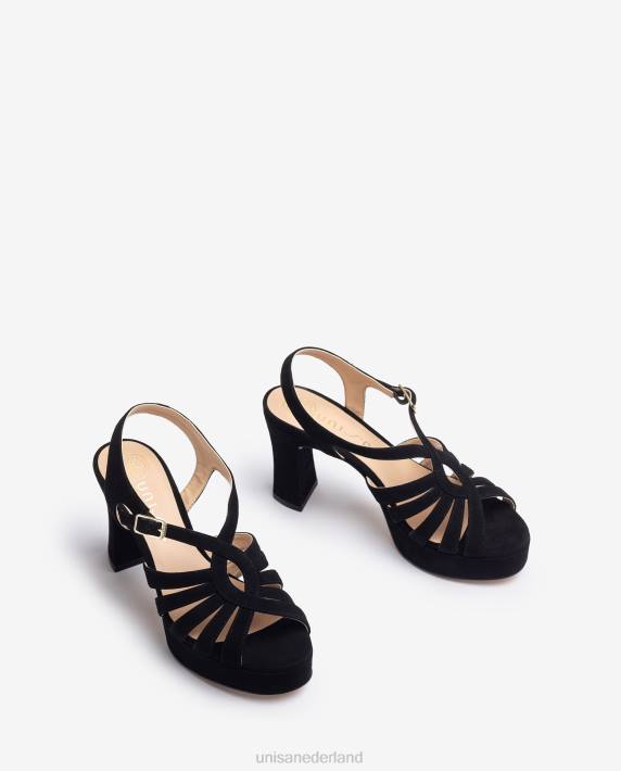 Unisa 02B0232 suède sandaal met bandjes vrouwen bevallig