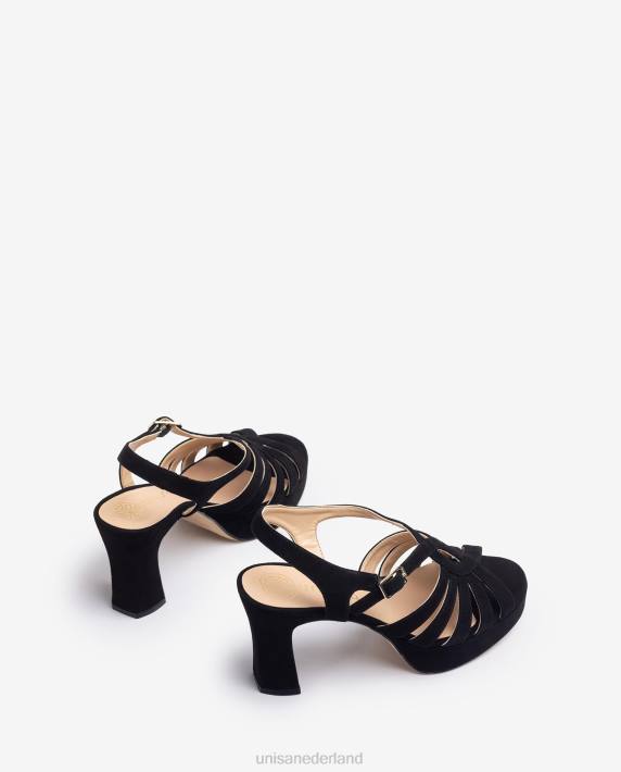 Unisa 02B0232 suède sandaal met bandjes vrouwen bevallig