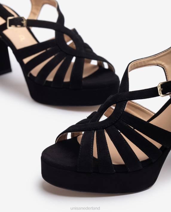 Unisa 02B0232 suède sandaal met bandjes vrouwen bevallig