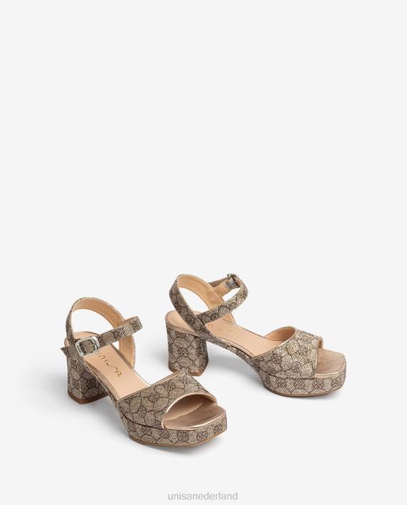 Unisa 02B0401 Sandalen van stof met metallic effect vrouwen mode