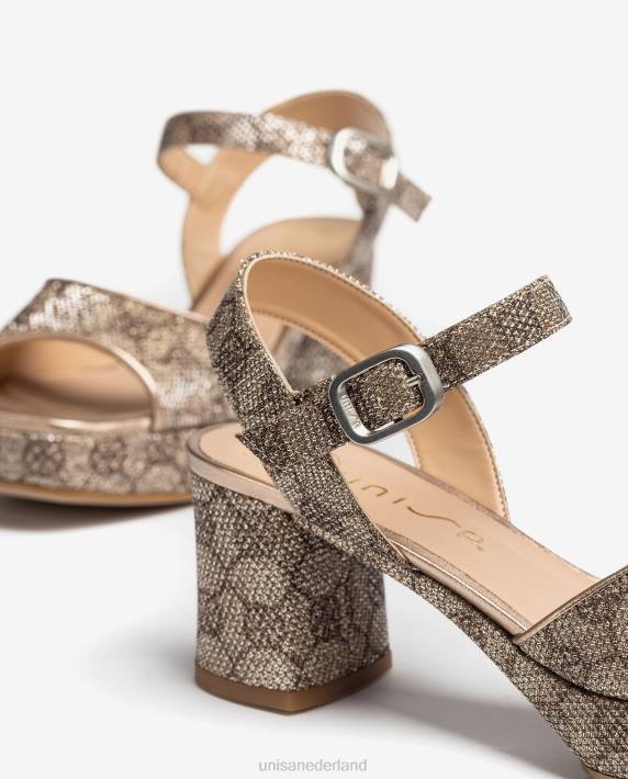 Unisa 02B0401 Sandalen van stof met metallic effect vrouwen mode