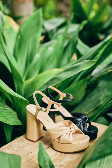 Unisa 02B0402 hoge hak en platform sandaal vrouwen beige