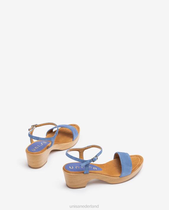 Unisa 02B0435 suède bloksandaal vrouwen blauw