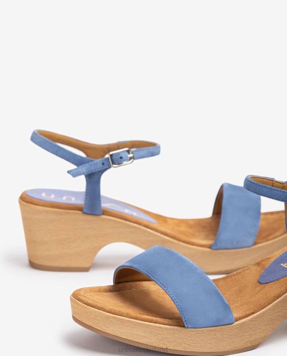 Unisa 02B0435 suède bloksandaal vrouwen blauw