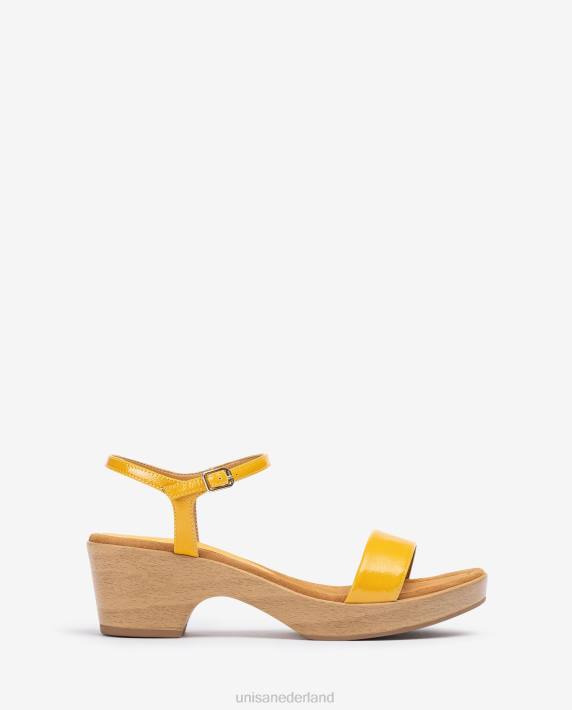 Unisa 02B0441 leren bloksandaal vrouwen mode