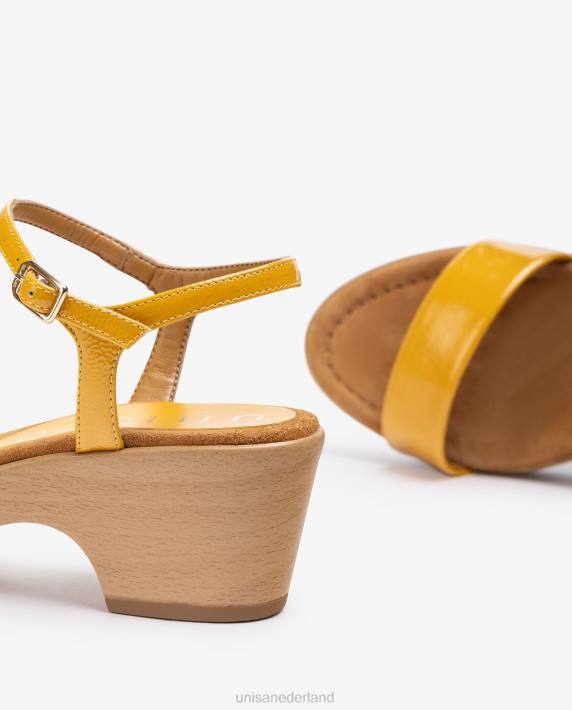Unisa 02B0441 leren bloksandaal vrouwen mode