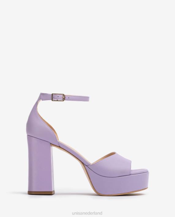 Unisa 02B055 vierkante neus sandaal met een platform vrouwen lila