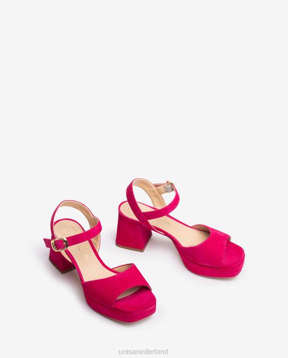 Unisa 02B08 sandaal met hak en plateauzool vrouwen roze