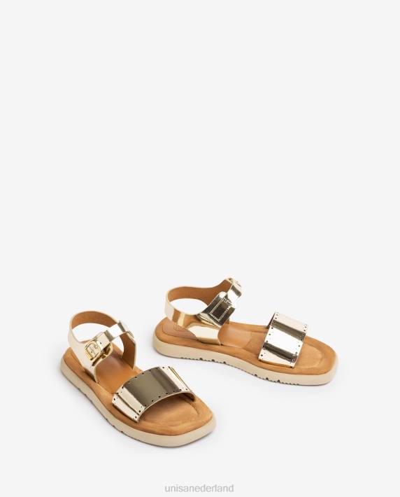 Unisa 02B0100 platte sandaal met ponspatronen vrouwen mode