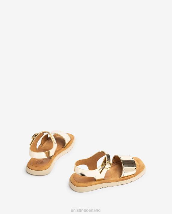 Unisa 02B0100 platte sandaal met ponspatronen vrouwen mode