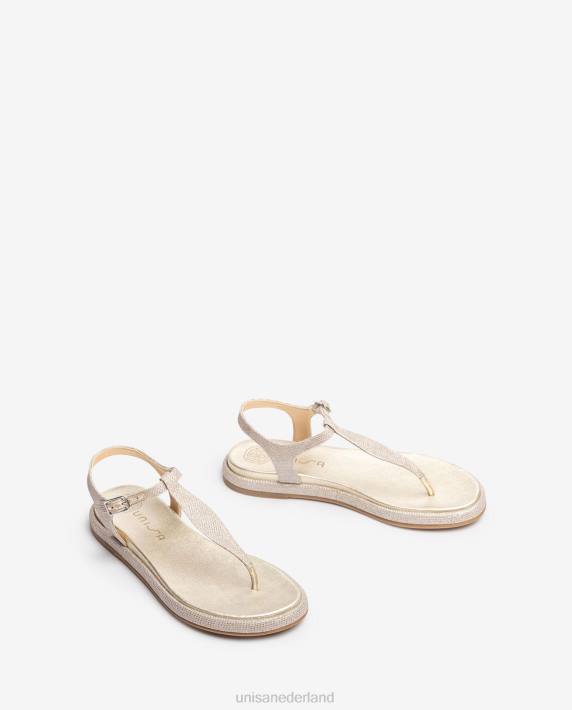 Unisa 02B0104 Teenslipper van glanzende stof vrouwen goud