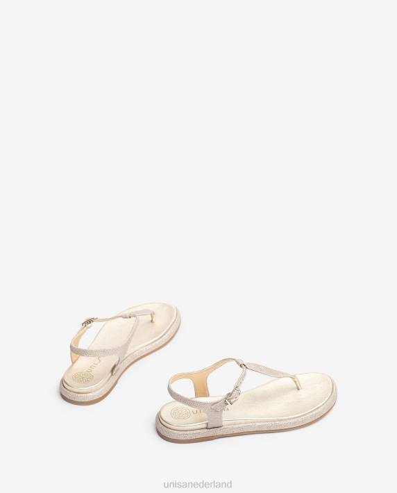Unisa 02B0104 Teenslipper van glanzende stof vrouwen goud