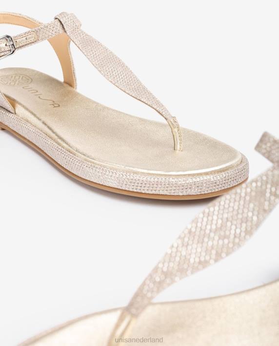 Unisa 02B0104 Teenslipper van glanzende stof vrouwen goud