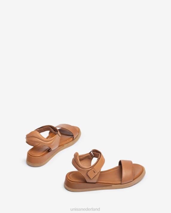 Unisa 02B0113 comfortabele leren sandaal vrouwen bruin