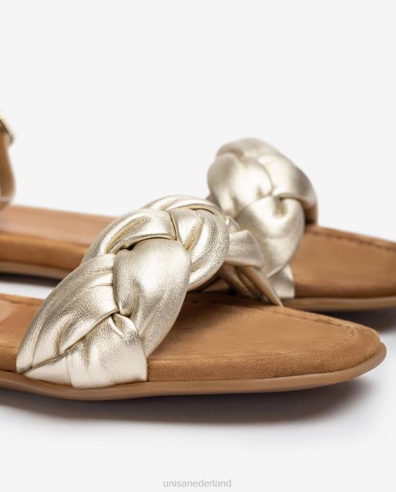 Unisa 02B0327 sandaal met een gevlochten vamp vrouwen bevallig