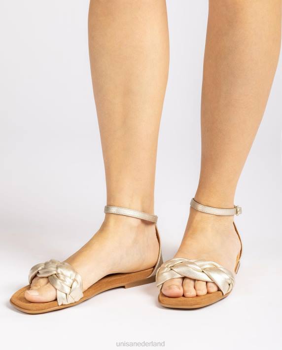 Unisa 02B0327 sandaal met een gevlochten vamp vrouwen bevallig