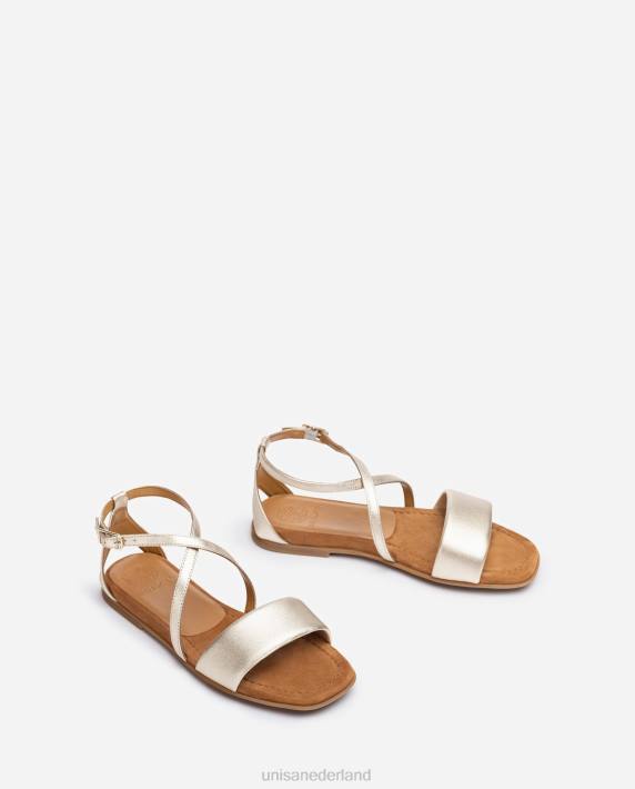 Unisa 02B0340 metallic leren sandaal vrouwen bevallig