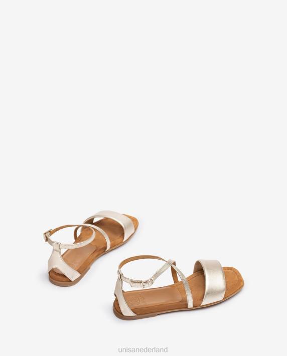 Unisa 02B0340 metallic leren sandaal vrouwen bevallig
