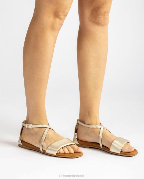 Unisa 02B0340 metallic leren sandaal vrouwen bevallig