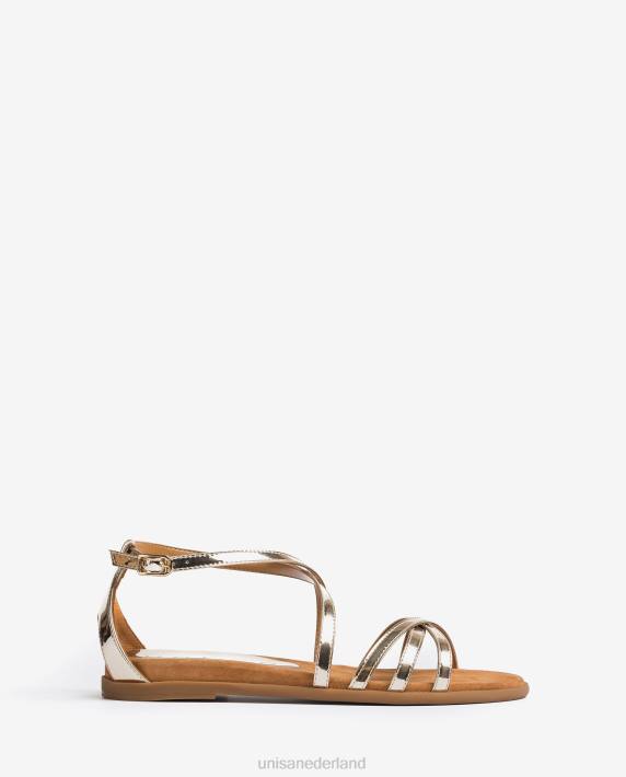 Unisa 02B0386 leren sandalen met spiegeleffect vrouwen bevallig
