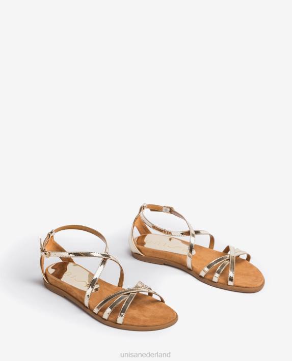Unisa 02B0386 leren sandalen met spiegeleffect vrouwen bevallig