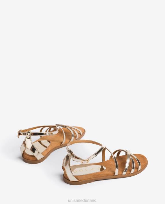 Unisa 02B0386 leren sandalen met spiegeleffect vrouwen bevallig
