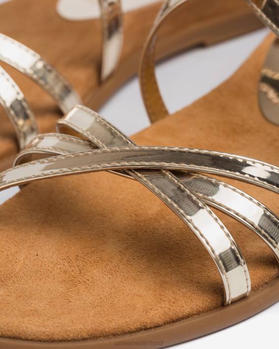 Unisa 02B0386 leren sandalen met spiegeleffect vrouwen bevallig