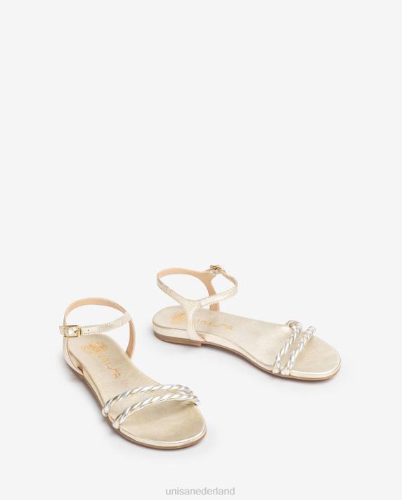 Unisa 02B042 sandaal met spiraalbandjes vrouwen goud