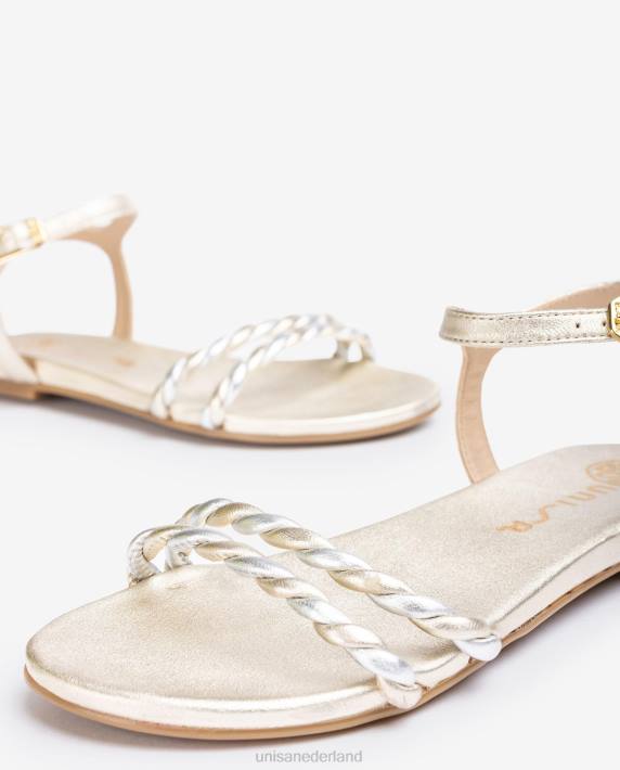 Unisa 02B042 sandaal met spiraalbandjes vrouwen goud
