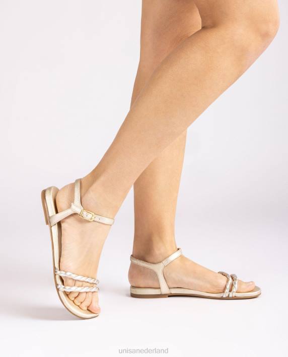 Unisa 02B042 sandaal met spiraalbandjes vrouwen goud