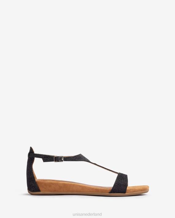Unisa 02B073 sandaal met een bandje over de wreef vrouwen zwart
