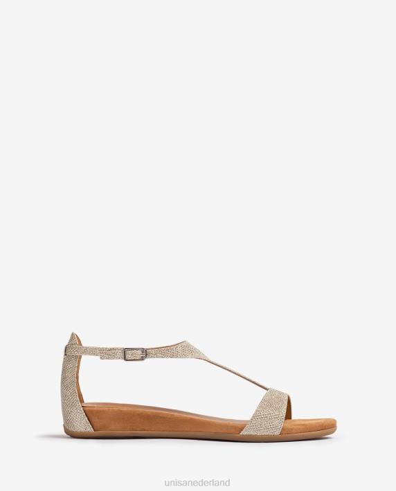 Unisa 02B074 sandaal met een bandje over de wreef vrouwen goud