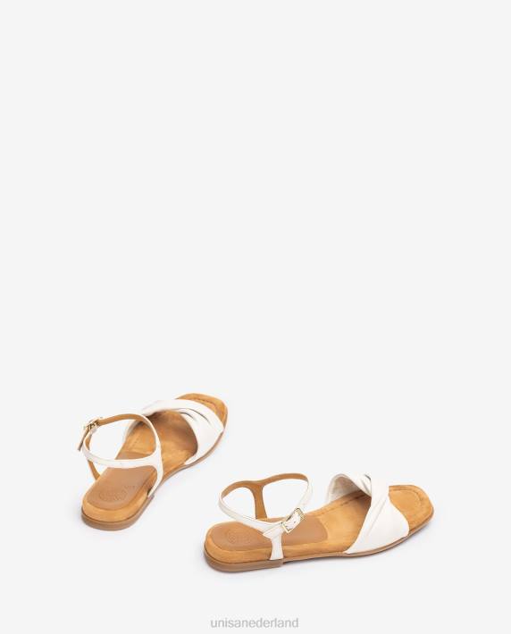 Unisa 02B077 sandaal met gewatteerd bovenwerk vrouwen wit