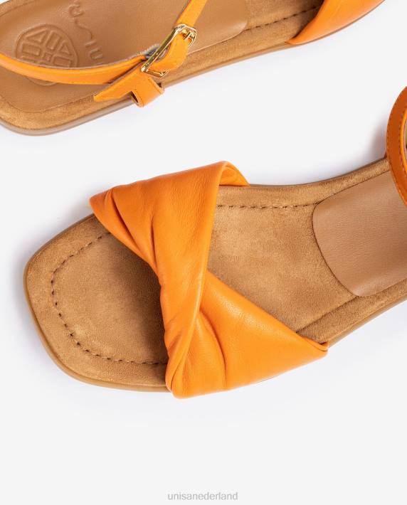 Unisa 02B078 sandaal met gewatteerd bovenwerk vrouwen oranje