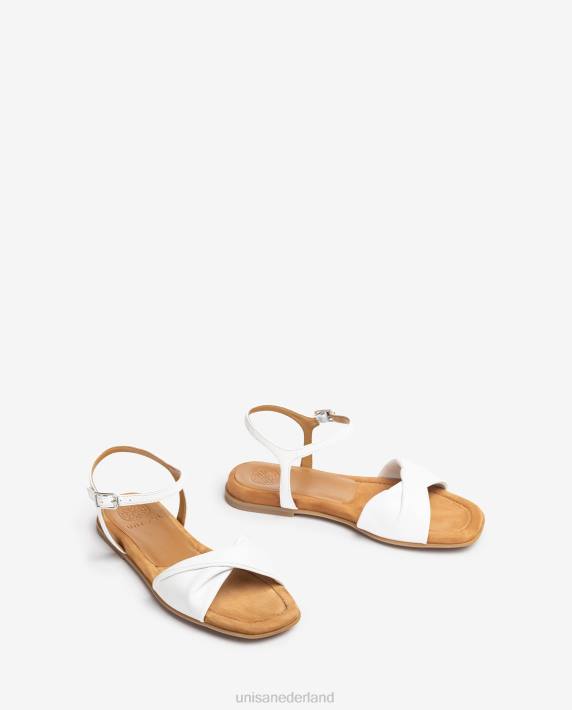Unisa 02B079 sandaal met gewatteerd bovenwerk vrouwen wit