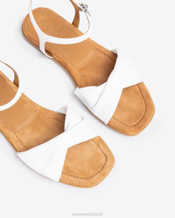 Unisa 02B079 sandaal met gewatteerd bovenwerk vrouwen wit