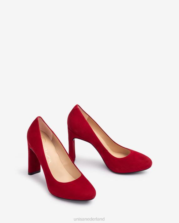 Unisa 02B01304 suède pumps met een binnenplatform vrouwen rood