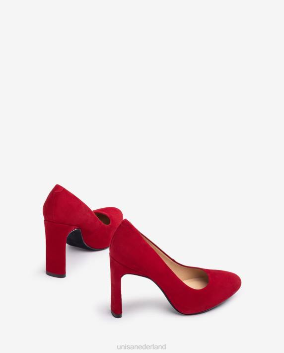 Unisa 02B01304 suède pumps met een binnenplatform vrouwen rood