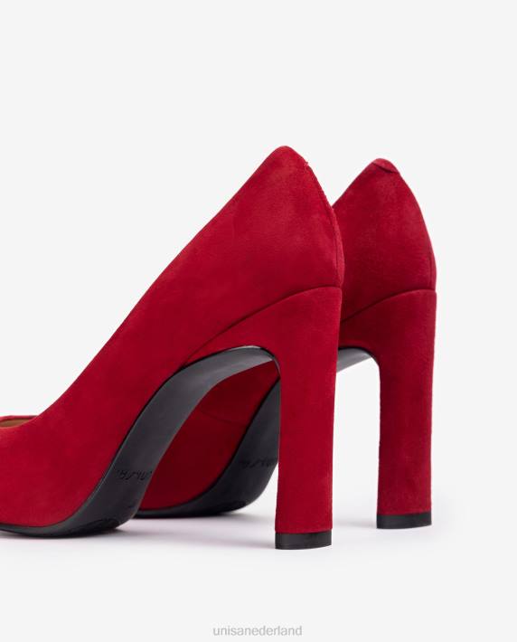 Unisa 02B01304 suède pumps met een binnenplatform vrouwen rood