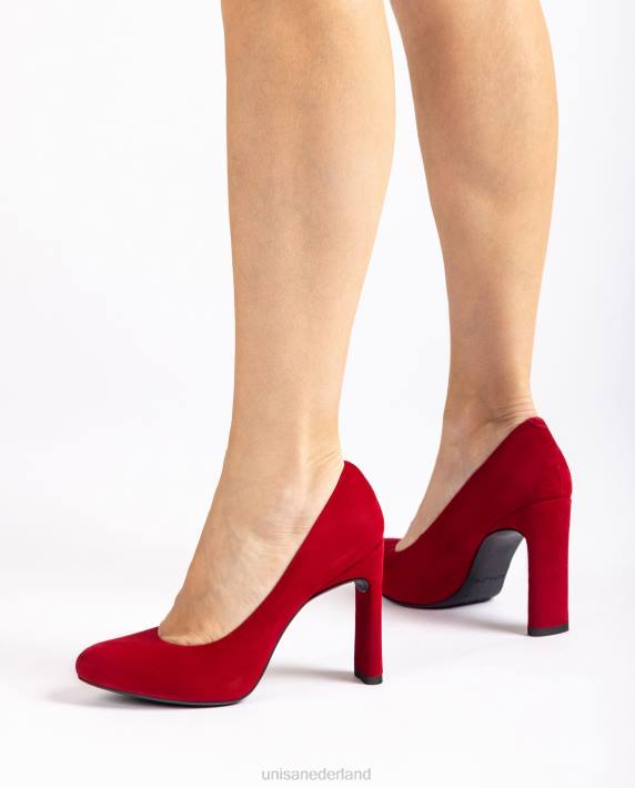 Unisa 02B01304 suède pumps met een binnenplatform vrouwen rood