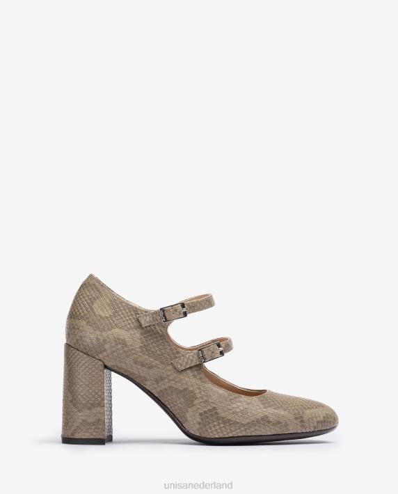 Unisa 02B01306 pomp met een dubbele gesp vrouwen bevallig