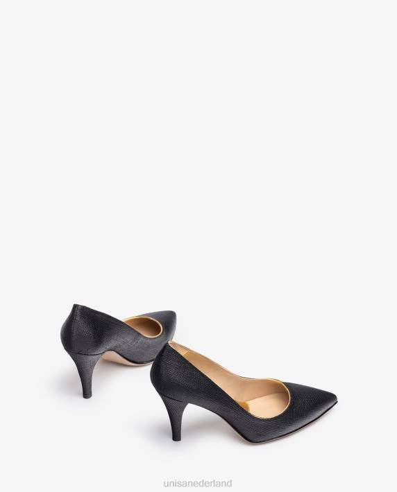 Unisa 02B01323 pomp gemaakt in raffia vrouwen zwart