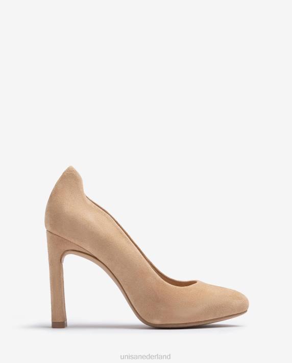 Unisa 02B0549 hoge hak schoen met een innerlijke platform vrouwen beige