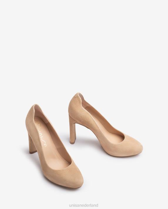 Unisa 02B0549 hoge hak schoen met een innerlijke platform vrouwen beige