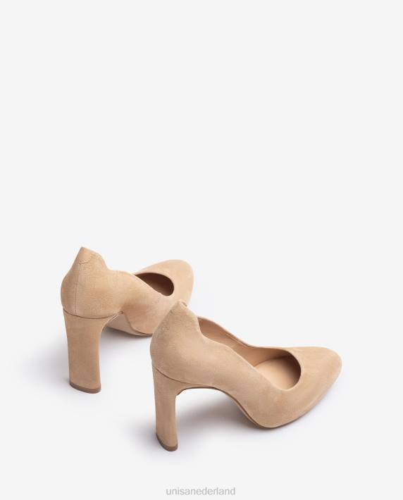 Unisa 02B0549 hoge hak schoen met een innerlijke platform vrouwen beige