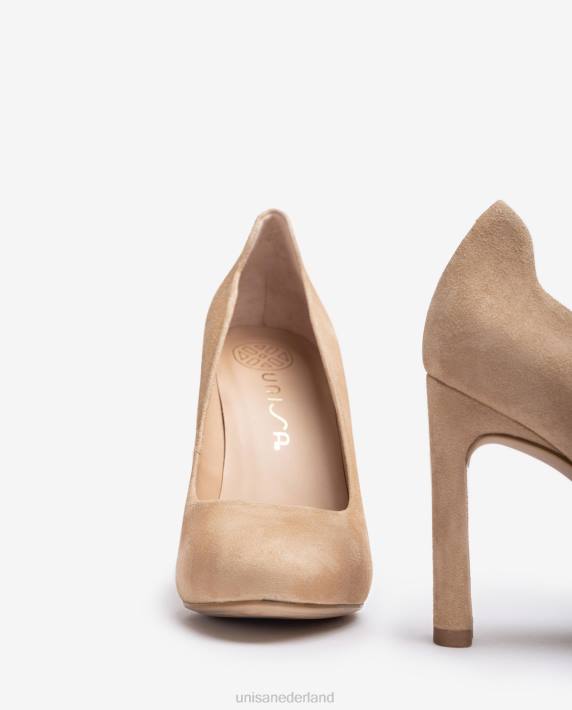 Unisa 02B0549 hoge hak schoen met een innerlijke platform vrouwen beige