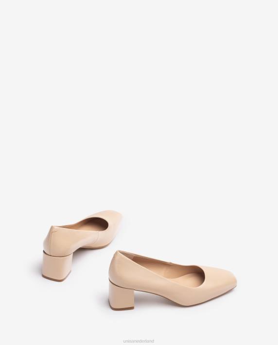 Unisa 02B0552 pump met brede hak vrouwen beige